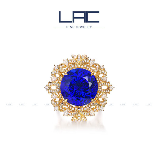 LAC New Product Laura Magic Mirror High Jewelry Royal Blue Tanzanite Ring Women's 18K Gold Dual-Use Model Tanzanite (Dual-Use Model) Selected 16.940 Carat/GUILD/Ready Stock