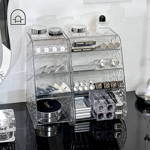 Dongha makeup brush storage barrel dressing table oblique plug-in lipstick storage rack bathroom eye shadow cosmetics storage box small + large combination