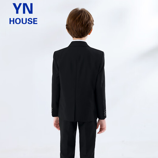 衣诺坊儿童西服套装演出服黑色西装男童主持人礼服 黑色套装  160码