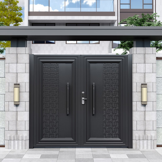 澳颜莱仿古包厢大门 铝艺精雕大门铝合金庭院门户外别墅大门定制院子门 精雕款式一