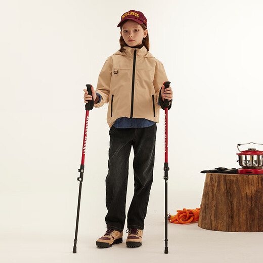 E LAND KIDS Yilian boys and girls jacket winter new casual three-proof hooded jacket Ivory ivory white/39 150