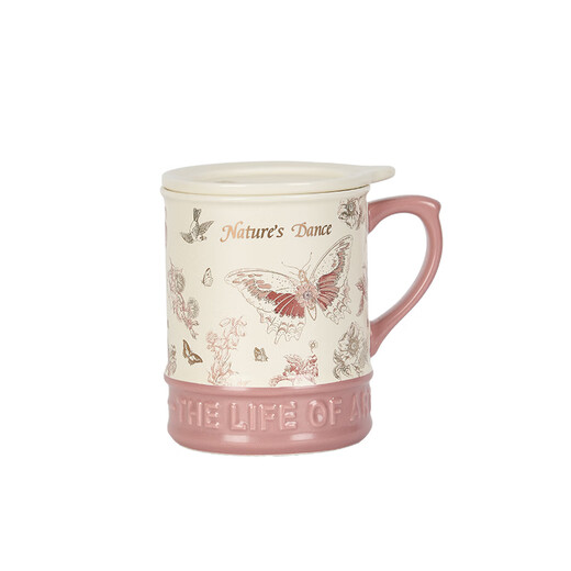 British Museum Birthday Gift Natural History Butterfly Retro Embossed Mug with Cover Cultural and Creative Gifts Birthday Gift Butterfly Embossed Mug 450ml 1 piece