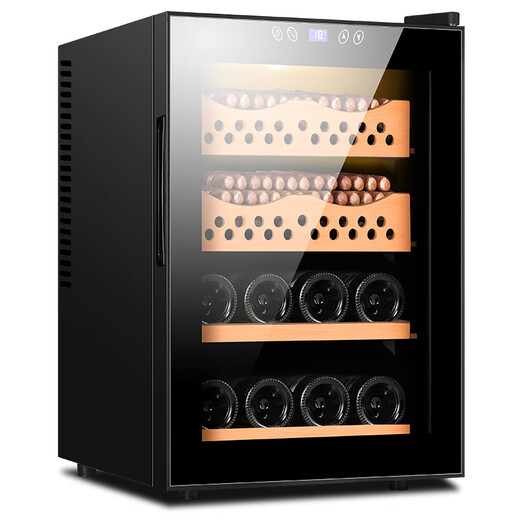 CIGARLOONG cigar cabinet with temperature control and humidity control cedar wood embedded energy-saving silent household cigar and wine cabinet 50C1 50C black ordinary cigar and wine 50L