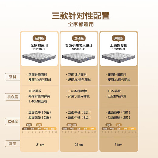 Quanyou Home Environmentally Friendly Coconut Palm Hard Spring Mattress 1.5x2m Double Spine Protector Simmons Mattress 105190