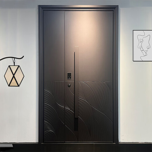 山头林村别墅子母门 高端入户门子母新款大门防盗门简约铸铝门tata别墅大 所有尺寸/款式来图均可(