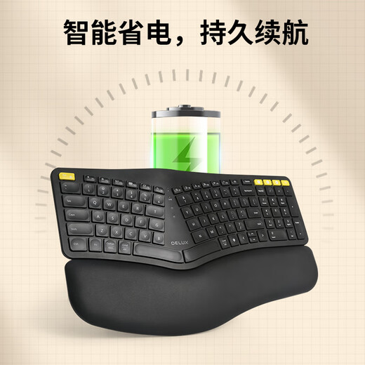 Colorful (Delux) GM902pro ergonomic keyboard Wireless Bluetooth soft keys Computer office scissor keyboard Mouse and keyboard set programmer white light GM902pro white + M618DB white