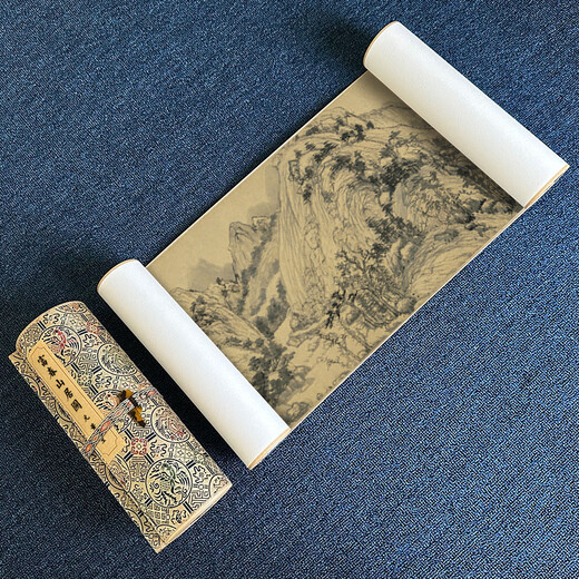 驿墨阁元 黄公望 富春山居图古字画十大名画水墨山水画临摹高清复制收藏 【画芯】完整全卷：33*1239厘米 防水绢布(推荐）