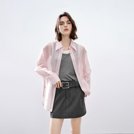 Eifini Zhu Zhu endorses the new gentle, elegant, light and elegant commuting shirt with a temperament and a high-end feel. Pink M (160) 110-125Jin Jin is equal to 0.5 kg