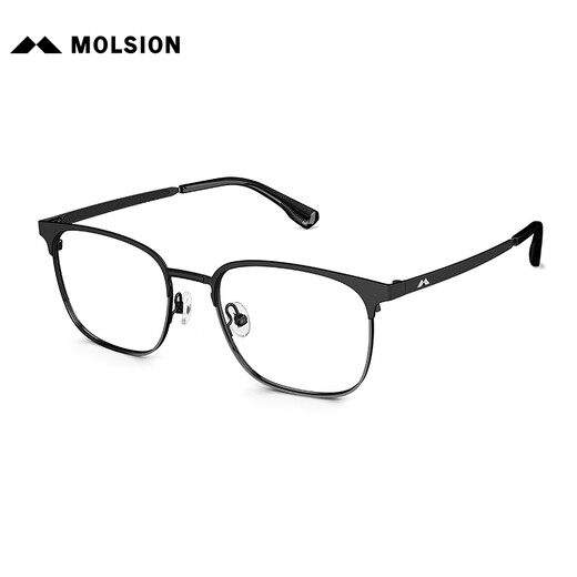 MOLSION陌森近视眼镜男款D形女款可配度数眼镜架防蓝光MJ7371 B11亮碳枪|上眉半光哑黑 镜框+0元配0度防蓝光镜片