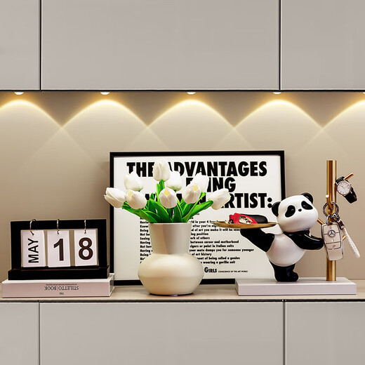 Lion Panda Key Storage Porch Ornaments Home Decoration Living Room Shoe Cabinet Shelf Housewarming Gift Panda Kick Tray Key Holder