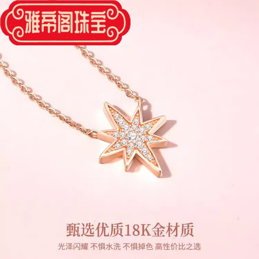 Yadige Eight-pointed Star 18 Gold K Necklace for Women 2024 Color Gold Star Pendant Valentine's Day Birthday Gift for Girlfriend and Wife 18 Gold K Star Necklace