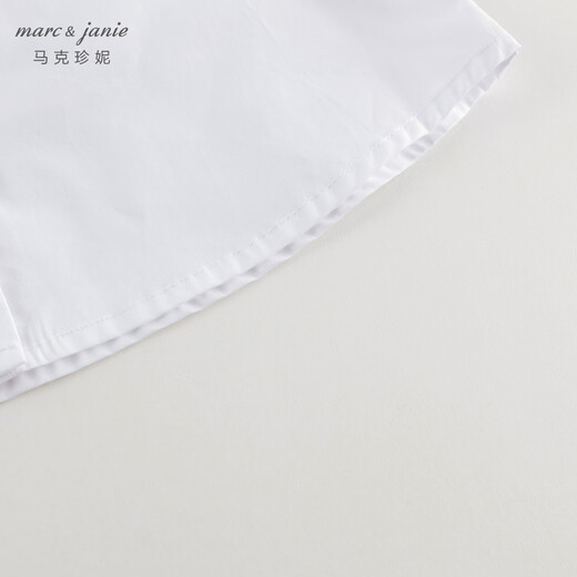 Mark Jenny girls sweet ruffle collar shirt children's shirt cotton top spring new style 241377 bleached 100 -