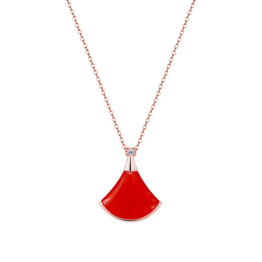 Chishe new natural diamond 18K gold red agate elegant small skirt pendant imitation 18k gold ladies necklace clavicle chain