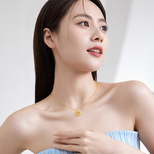 Saturday Fortune Dream Network gold necklace women's gold pendant birthday gift price A0612710 about 3.82g 40+5cm