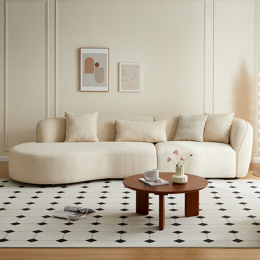 Quanyou Home Modern Cream Style Fabric Sofa Furniture Large Living Room Home Solid Wood Frame Sofa Bed Dual Purpose