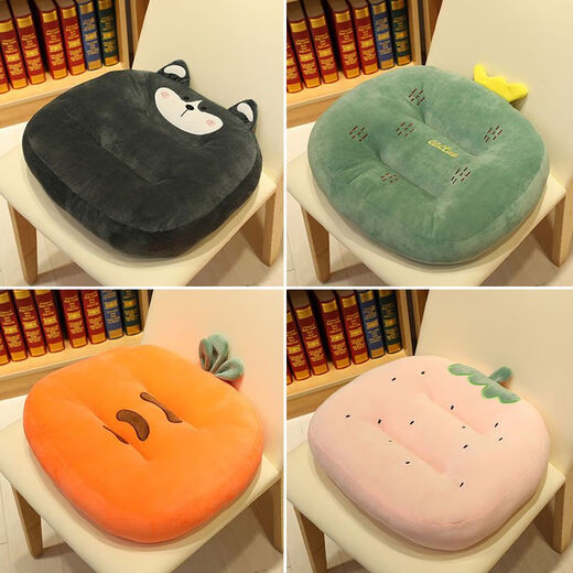 Yingzhu'er cushion office chair sedentary bench thickened seat cushion student classroom dormitory butt pad can sit on the floor mat strawberry crystal super soft short plush upgrade belt 5 increased skin-friendly cushion universal for all seasons