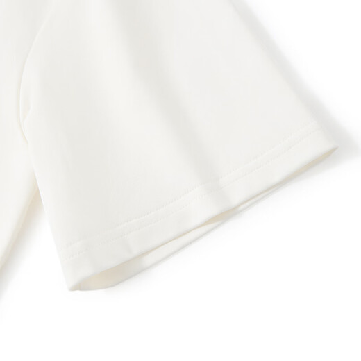 ELLE KIDS children's clothing 80S liquid ammonia hot diamond short-sleeved T-shirt girls summer new casual holiday loose top white 130