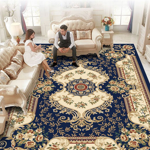 Xinlin European style living room carpet coffee table blanket sofa home bedroom full room floor mat modern simple machine washable customization style-K blue 200*300CM