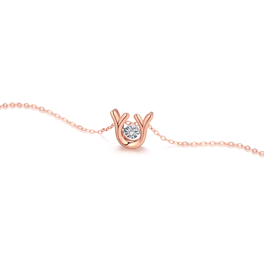 Lierui CHMJF/Chenghuang Temple Jinfuyinlou 18k gold diamond pendant Yilu has you Internet celebrity Christmas gift to girlfriend, no grade below 20 points 18k gold diamond pendant Yilu has you F-G/