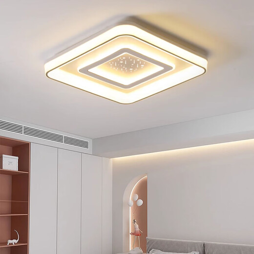 Jihuo Bedroom Lamp Ceiling Lamp Modern Simple 2024 New Children's Lamp Light Luxury Popular Internet Celebrity Master Bedroom Room Lamp LX Round Style - Diameter 50CM High Bright White Light