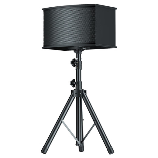 NINTAUS Speaker Floor Bracket Professional Square Dance Microphone Universal Portable Weighted Thickened Hand-held Trolley Floor-standing Audio Tripod Audio Floor-standing HY-25 Double Black