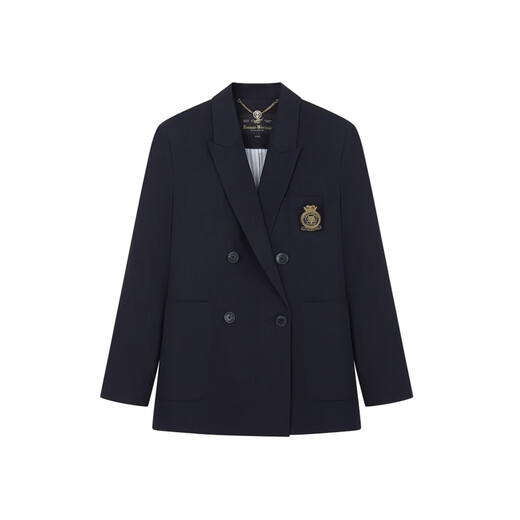 Teenie Weenie bear blazer women's spring casual college style mid-length light business fashion simple blazer women's navy blue S (160)