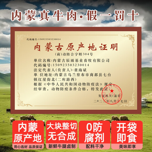 Guoxun Inner Mongolia Sauce Beef Net Weight 2Jin Jin is equal to 0.5kg Ready-to-Eat Fitness Delicatessen Vacuum Braised Beef Cooked Beef