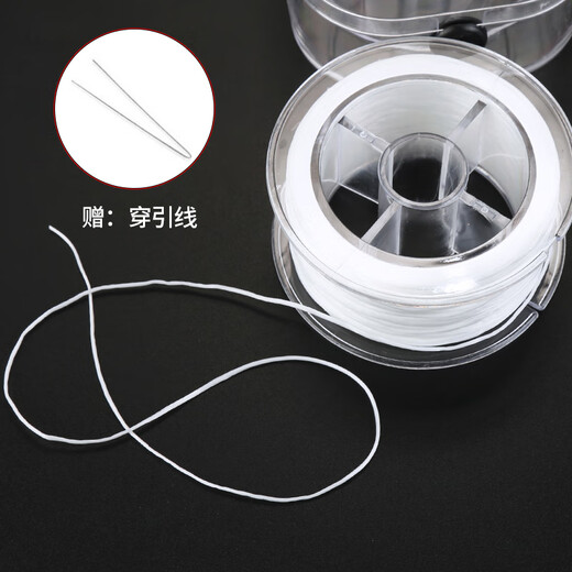 Crystal bracelet elastic rope beef tendon beaded rope threaded with beads bracelet wire flat wire elastic wire rope wear-resistant toy wire rope white crystal flat wire 120m