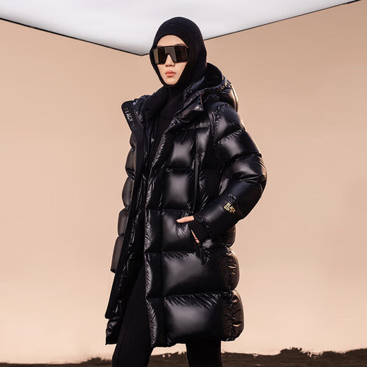 Govan Black Gold Goose Down Jacket Pioneer 3.0 Glossy 6-Panel Down Jacket Uniform Winter Thick Jacket for Men and Women Black S