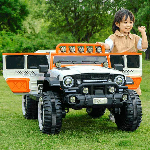 Baozifu large children's electric car with four wheels that can sit on adults and babies remote control toy car children's four-wheel drive swing stroller comes standard with four-wheel drive 7A battery + hard seat and hard wheels