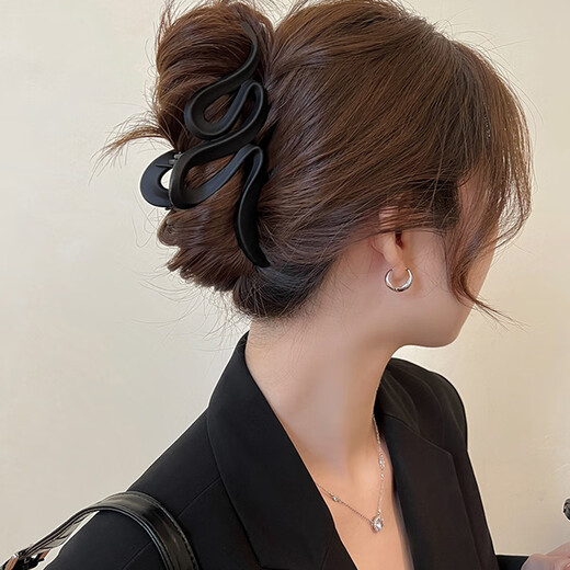 Senqi hairpin women's back hairpin large hairpin hair volume multi-head accessories light luxury high-end hair shark hairpin hair accessory F2404 dark coffee color