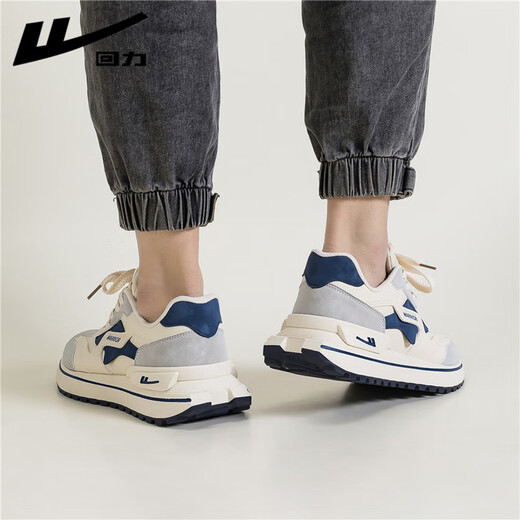 Warrior official men's shoes, autumn and winter sports shoes, men's versatile casual running shoes, men's trendy leather dad shoes