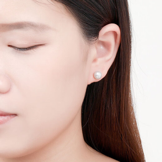 Queen of Pearls 8-8.5mm Pearl Earrings S925 Silver Graceful Temperament Pearl Earrings A Box of Three Pairs Birthday Gifts for Women