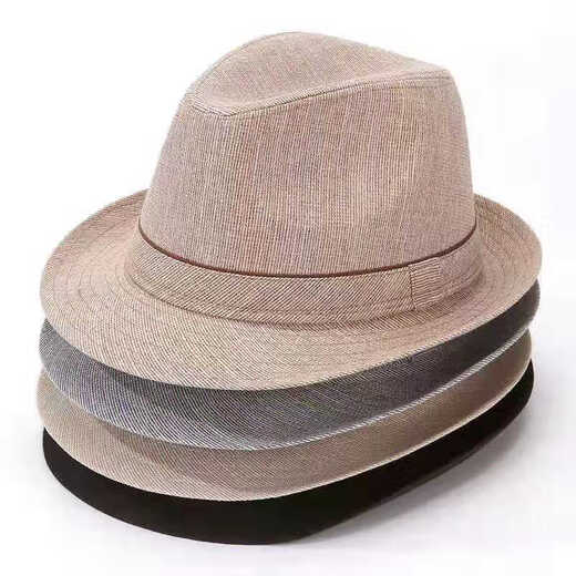 Middle-aged and elderly men's summer hats sun protection sun hat breathable cool hat old man casual outdoor sun hat dark khaki 57 cm