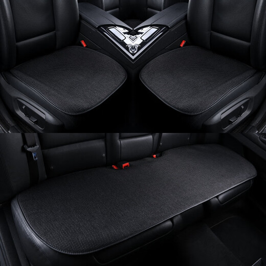 DINGTIANLIYING car seat cushion, universal for all seasons, free of binding, single piece three-piece set in summer, does not affect seat ventilation and heating, thin car seat cushion, universal seat cushion three-piece set, black
