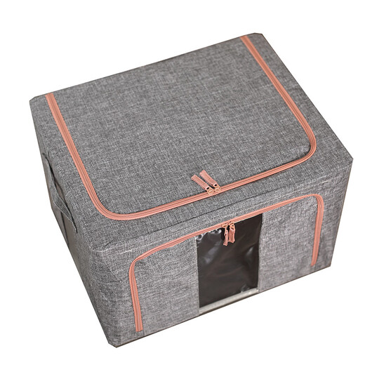 Chenzhi Shangpin fabric storage box cotton and linen foldable storage box thickened steel frame hundred boxes miscellaneous clothing storage box home green 66L (50*40*33CM)