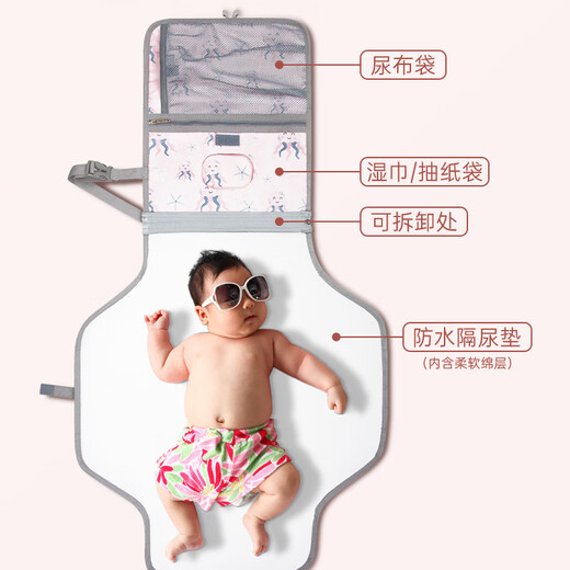 YWZR Baby Portable Diaper Changing Pad Diaper Bag Pad Outing Mother and Baby Bag Diaper Pad Baby Folding Storage Bag Waterproof 1 Piece Cat Paradise