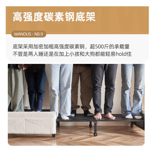 Mugongjiang estilo crema de crema Sofá Sofá Cama de doble uso Pequeño apartamento Multifunción Sofá Balcón de balcón de 0,86 m Cama de sofá [Fleece de seis a prueba] [Estilo de esponja]