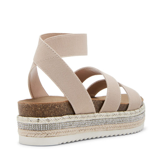 STEVE MADDEN Girls Charisa Wedge Sandals Natural 3 Kids