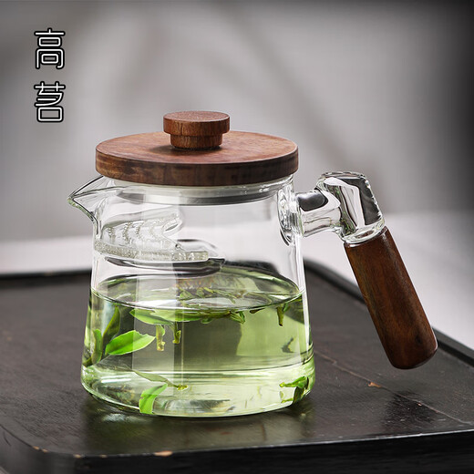 Gaoming Crescent Tea Filter Fair Cup High Borosilicate Transparent Glass Male Cup Tea Divider High Temperature Resistant Tea Cup Tea Set Accessories Small Shengyue Male Cup 400ml + Lid