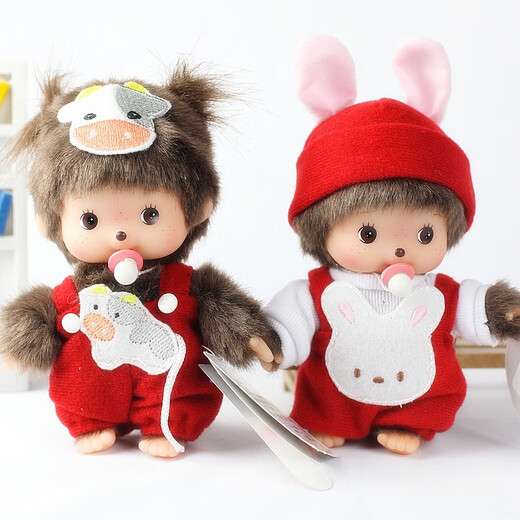 Monchichi-Puppe, Plüsch-Paar, Paar, 15 cm, echte süße Mochichi-Puppe, Geburtstagsgeschenk für Mädchen, Monchichi 5012 + 5312, 0 cm