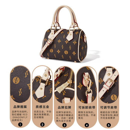 Red Dragonfly Bag Women's Bag 2025 New Crossbody Shoulder Boston Light Luxury Handbag for Mom's Birthday Gift