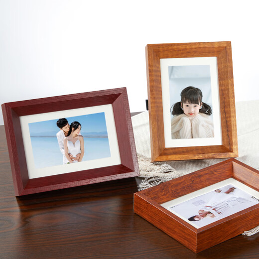 Chuangying washed photos and made them into photo frames for setting up photo printing and album frames. Customized 78-inch photo wooden wall-mounted black walnut color + washed photo 24 inches [inner diameter 50.8*61cm]
