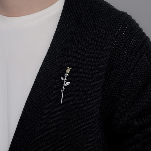 This rose brooch for men's suits, high-end corsage badge, coat brooch, fashionable peaked collar clothing matching rose brooch
