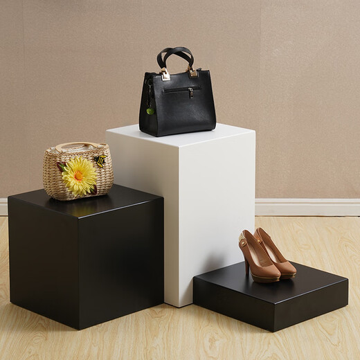 积易木坊展台 展示柜陈列柜展示台木质烤漆展示台橱窗展示台地台工艺品方 白色烤漆30*30*20 官方标配