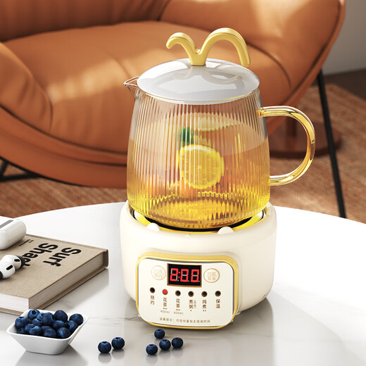 Multifunctional all-glass flower tea health pot office small one-person mini stew pot all-in-one fully automatic household tea boiler 2024 new health cup mini kettle intelligent quick cooking 850ml (automatic heat preservation)