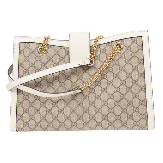 古驰（GUCCI）【618】Padlock系列GG女士单肩包女包 米色/乌木色白边479197KHNKG9761