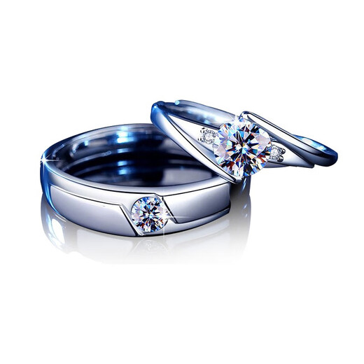 MZMZ Platinum Couple Ring Men's pt950 Platinum Moissanite Diamond Ring Engagement Marriage 214 Valentine's Day Gift for Girlfriend Light Luxury Style-Knowing each other and staying together.