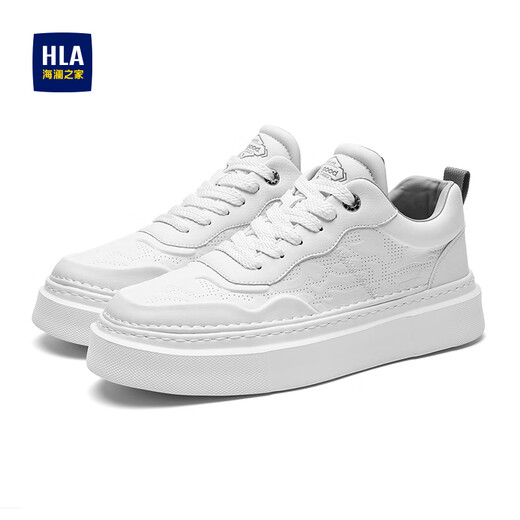 Hailan Home Hla Herrenschuhe vielseitig einfache weiße Schuhe Herren bequeme Freizeitschuhe Herren Vatertag Geschenk E232 White 42