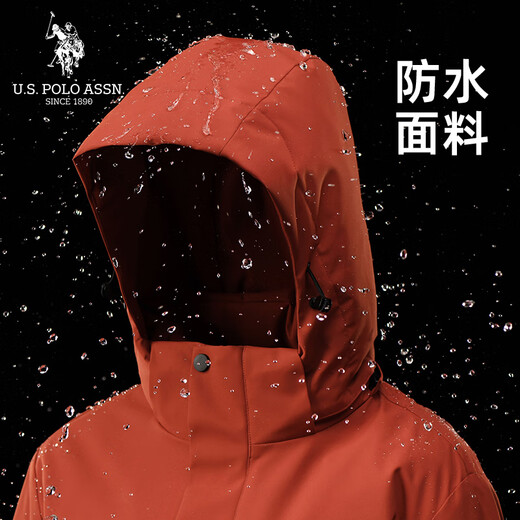 U.S. POLO ASSN. Jacket Men's Hooded Breathable Couple Jacket Thickened Down Cotton Jacket Men's Top Black XL